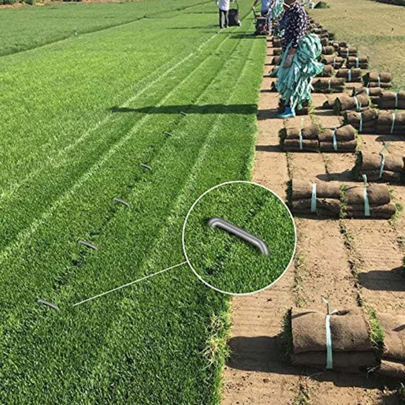 

U-shape Garden Staples Ground Stakes Pegs Garden Pins Spikes for Securing Lawn Farm Sod Barrier Landscape Grass Tent Pegs Pins G