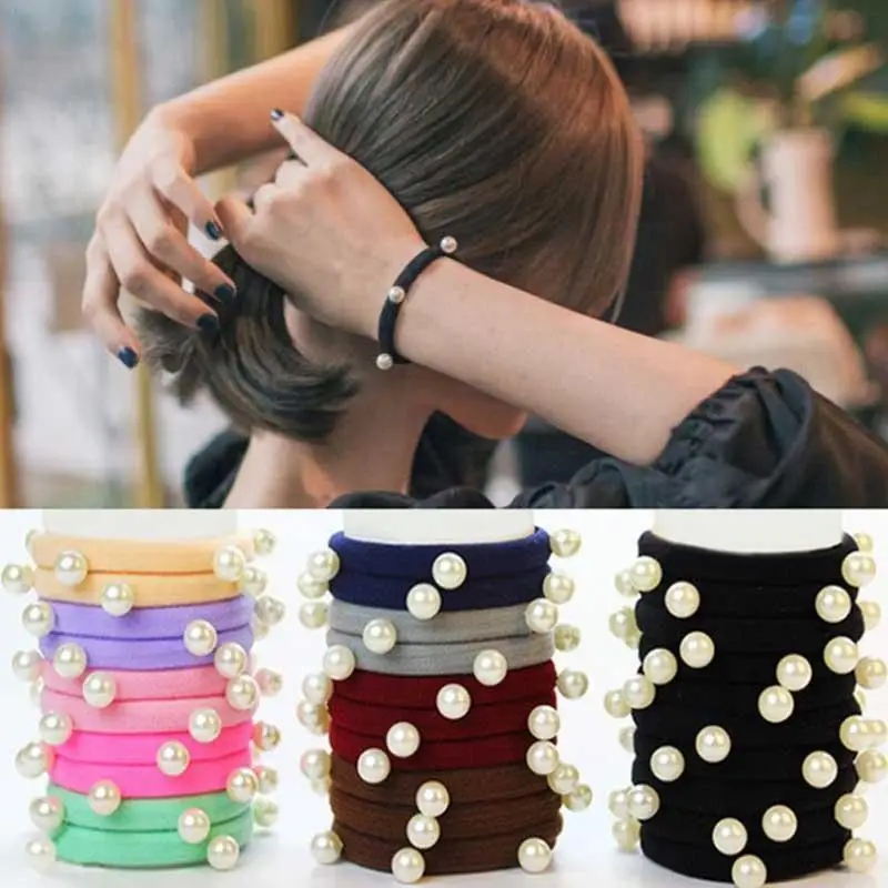 

5 шт., Женская резинка для волос с искусственным жемчугом