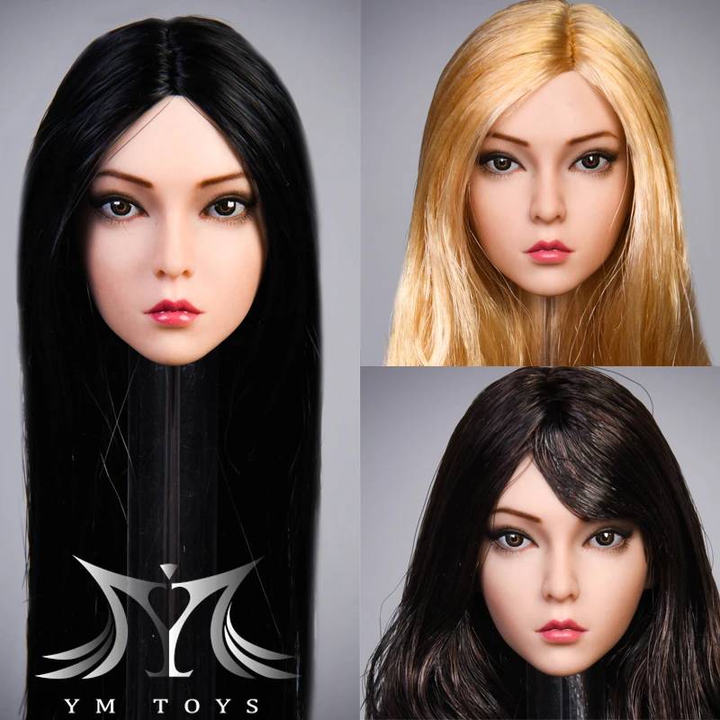 

In Stock 1/6 YMTOYS YMT029 Female Figure The Roses Suntan Head Sculpt Carving Planted Hair Model for 12" Female Phicen Body Toy