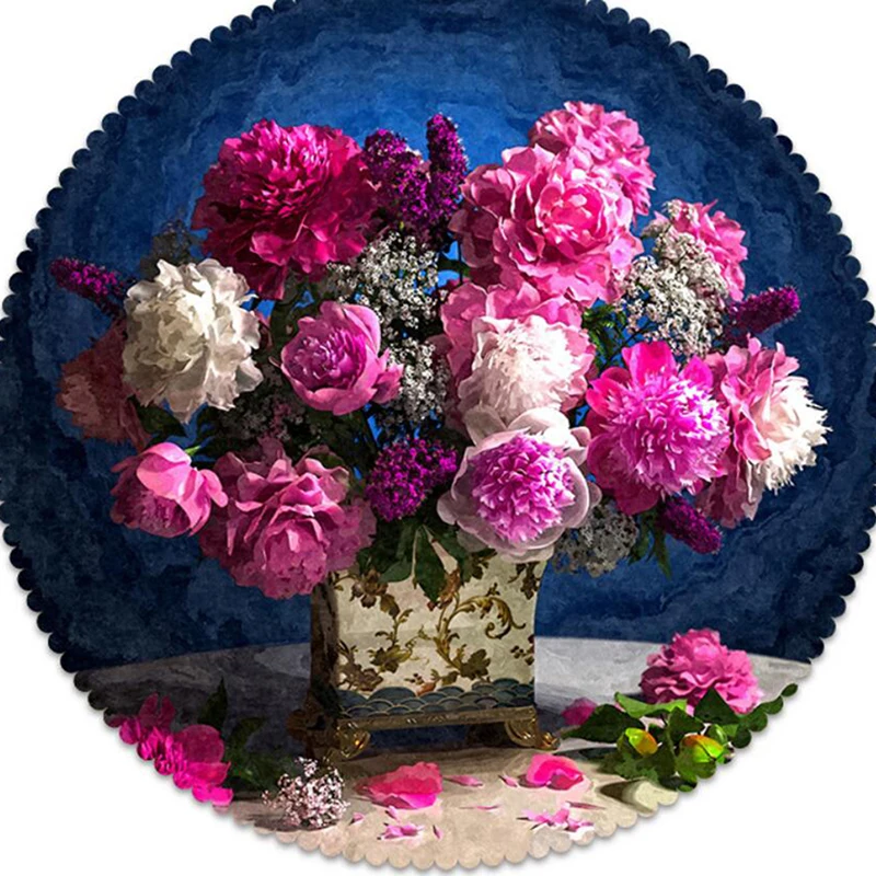 Плотная хлопковая скатерть креативная Пылезащитная моющаяся 3D с цветами