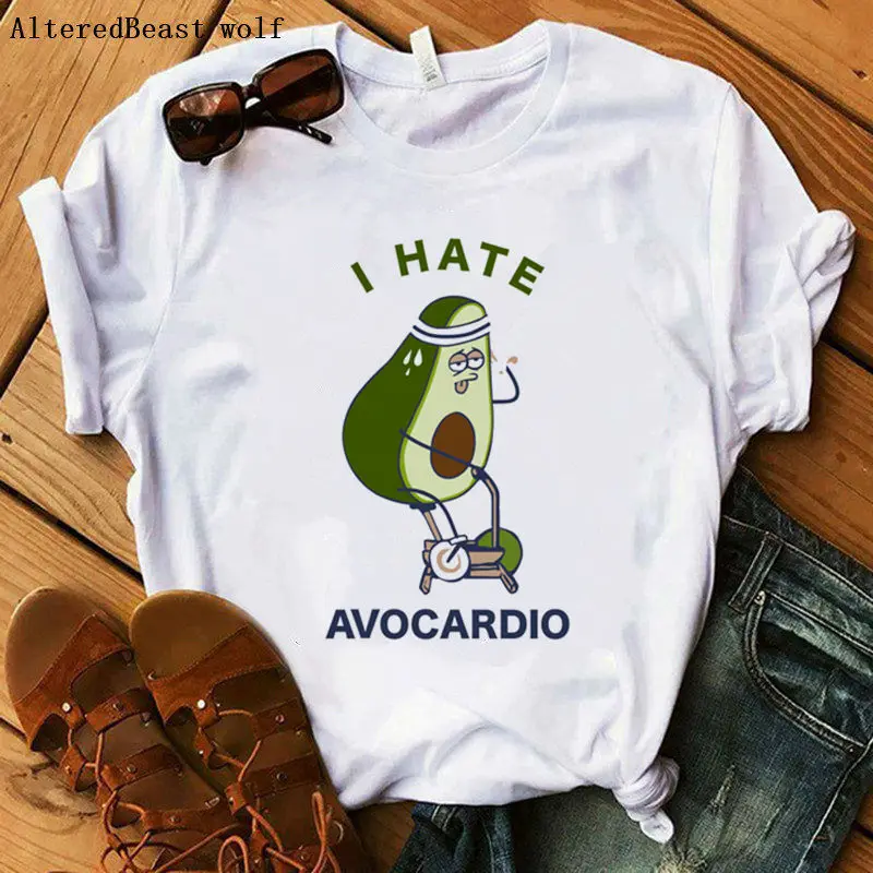 

Avocado Kawaii Harajuku Short Sleeve T Shirts Women Ullzang Funny Cartoon T-shirt Cute 90s Tshirt Fashion Grunge Top Tees Female