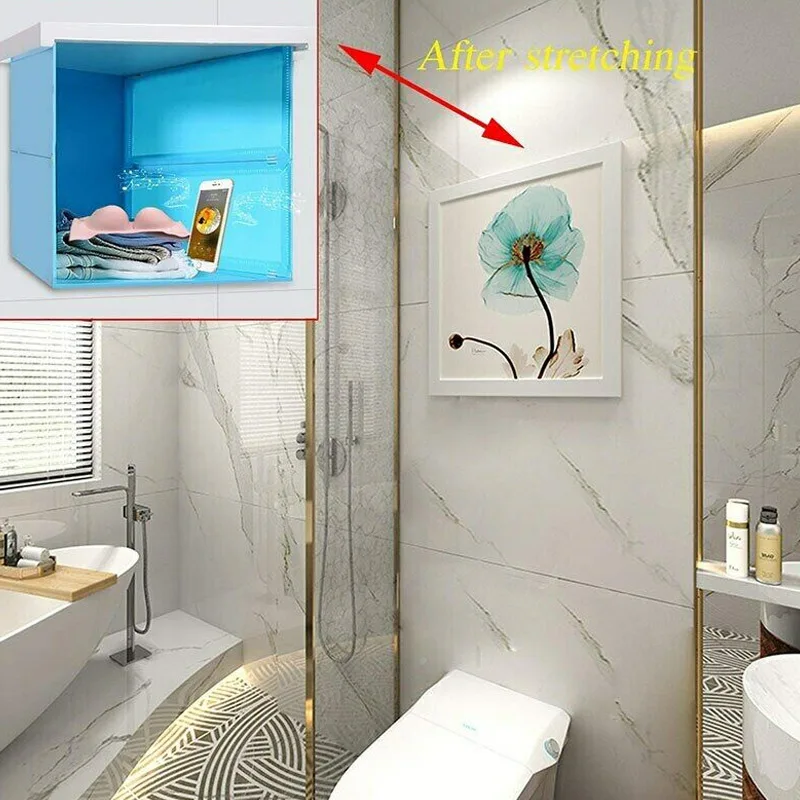 

Shower Clothes Storage Cabinet Foldable Shelf Mural Punch-free Organizer Bathroom Decor Best Price Support-Dropshipping