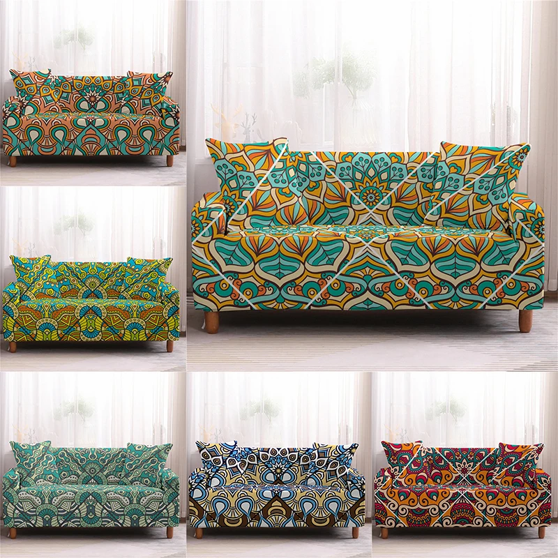 1/2/3 Seater Sofa Slipcover Bohemia универсальные Нескользящие чехлы для диванов полотенце