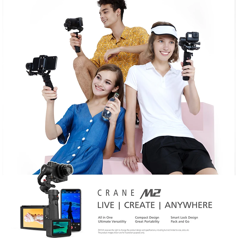 Стабилизатор ZHIYUN Crane M2 для смартфонов беззеркальных экшн-камер 500 г | Электроника
