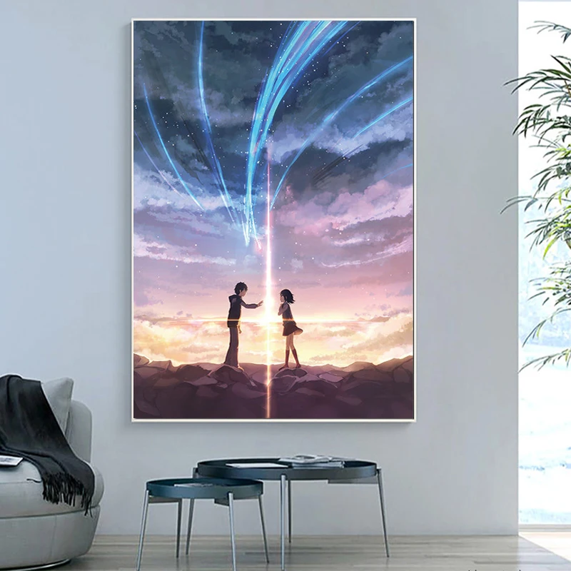 

Manga Film Poster Your Name By Kimi No Na Wa Canvas Printings Anime Movie Posters and Prints Cartoon Love Wall Art Picture Decor