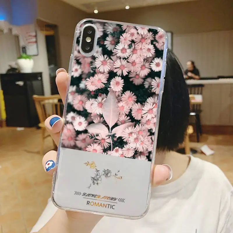 

Summer Flowers Pineapple Phone Case Transparent soft For iphone 5 5s 5c se 6 6s 7 8 11 12 plus mini x xs xr pro max
