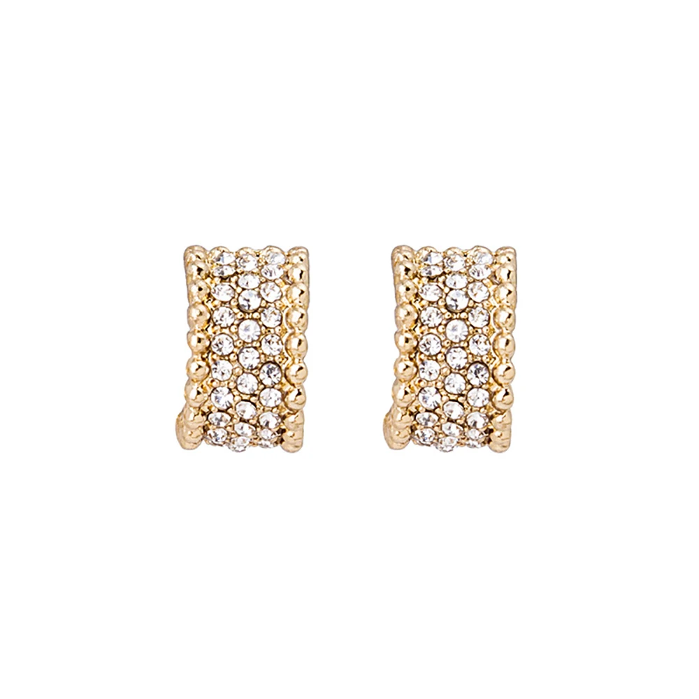 

Stud Earrings for Women Gold Color Bohemia Geometric Clip Earrings Vintage Korea Elegant Crystal Ear Rings Girls Charm Jewelry