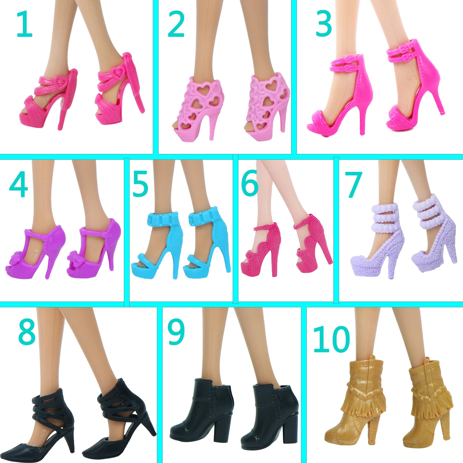 Обувь на высоком каблуке зимние ботинки летние сандалии для кукол спортивная