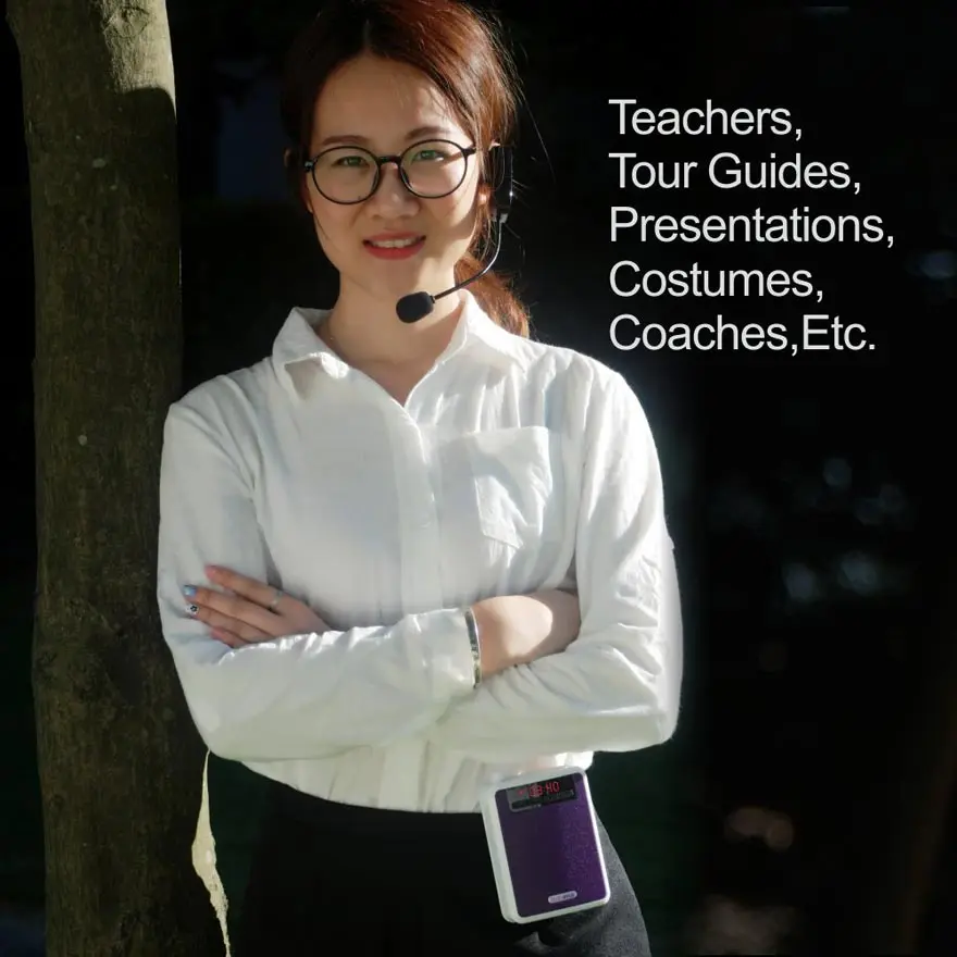 

Rolton K300 Portable Megaphone Voice Amplifier Band Waist Radio Clip Support FM TF MP3 Speaker Power Bank Tour Guides, Teachers