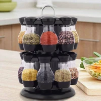condiments and seasoning pots rotary spice racks salt storage containers kitchen storage coffee sugar sealed tank container rack