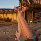 UZN горячая Распродажа свадебное платье с корсетом трапециевидное милое пышное платье из тюля с длинными рукавами пикантное свадебное платье свадебные туфли с низким вырезом на спине и с поясом, декорированным цветком, для девочек