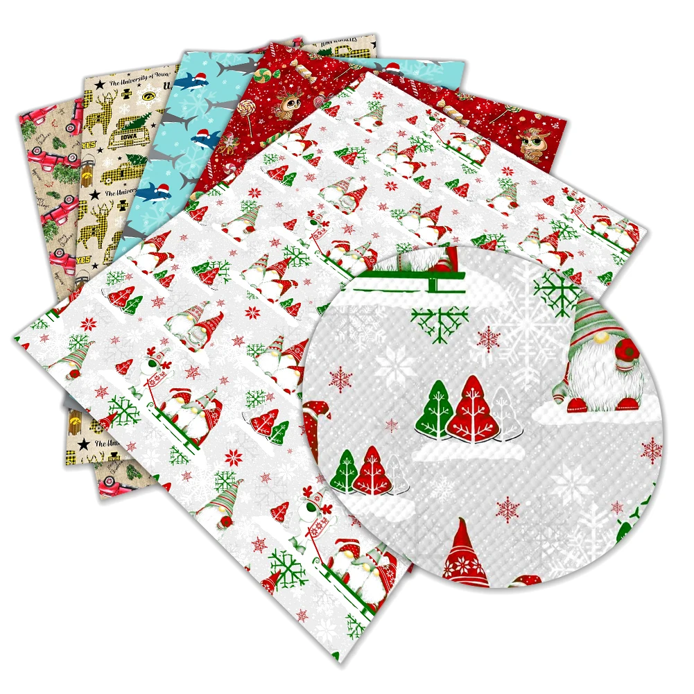 Тканевые листы из искусственной кожи с рождественской тематикой 30 х136 см