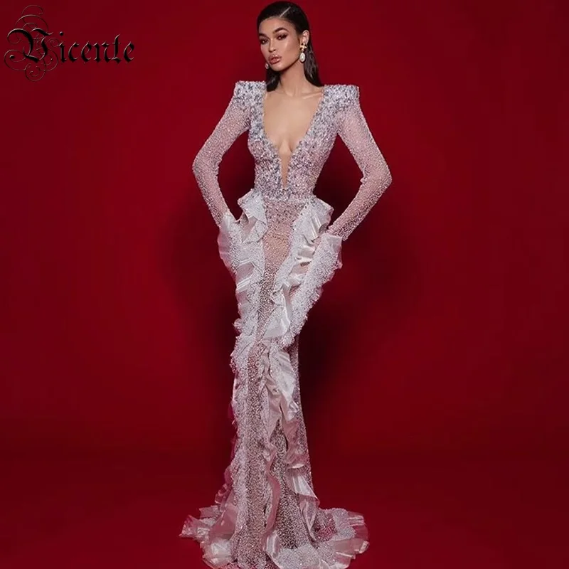 VC 2020 бесплатная доставка новое модное платье с блестками и бусинами украшенное