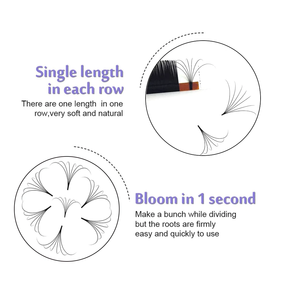 MASSCAKU Автоматическая цветения наращивания ресниц быстрого вентиляторы ресницы