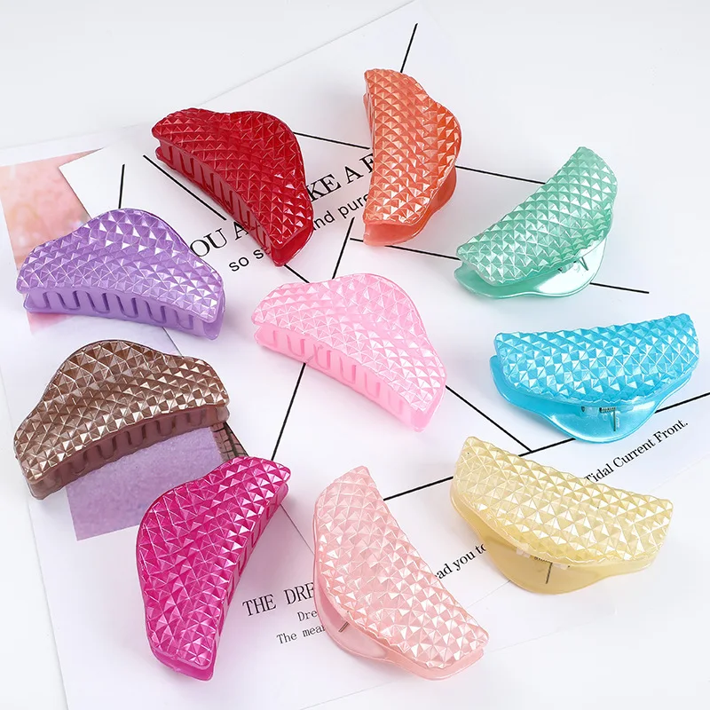 

2019 Candy Color Plastic Hair Clip Girls Hairpin Big Size Hair Claw for Women Barrettes Hair Accessories Headwear Free Shipping