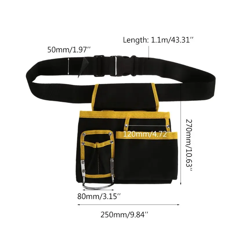 

Electrician Tool Bag Waist Pocket Utility Pouch Belt Storage Holder Organizer K3KA