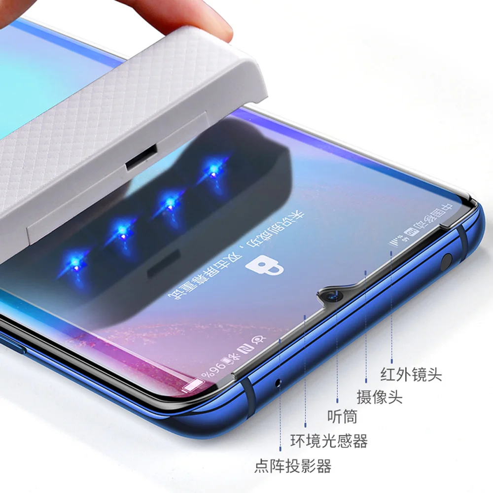 3D УФ нано жидкое закаленное стекло для Huawei P30 Pro полное клеевое покрытие Защита