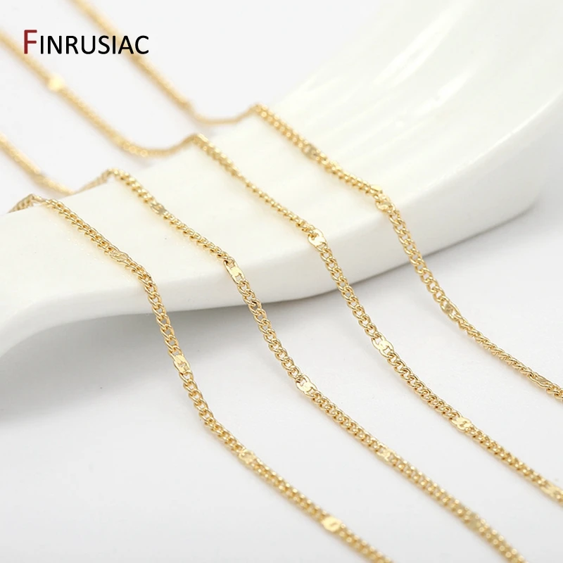 

2021 Fashion Jewelry Making Chain Accessories Wholesale, 14K Gold Plated Metal Chains For Earrings Nexklaces Making DIY Material