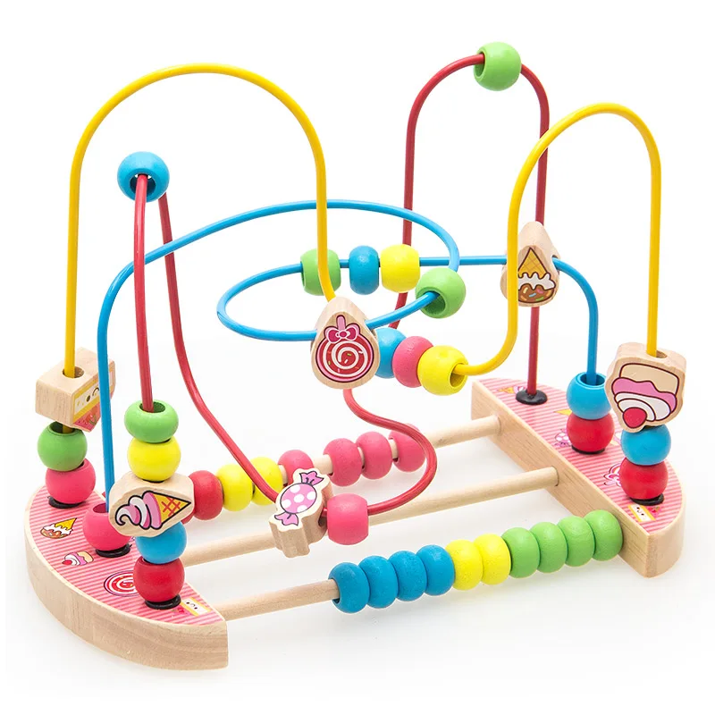 

Wooden Kids Math Education Toy Counting Circles Bead Abacus Wire Maze Roller Coaster Montessori Educational for Children