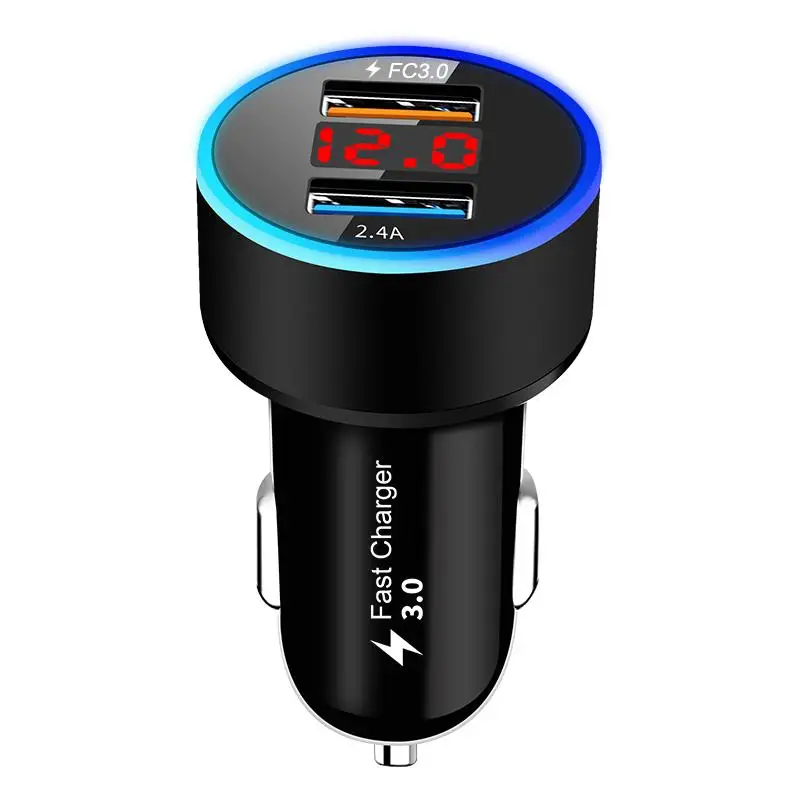 Black 30 Вт 3 А Быстрая зарядка 3,0 USB Автомобильное зарядное устройство для Xiaomi Mi huawei Supercharge SCP QC3.0 быстрая USB зарядка для автомобильного телефона - Название цвета: Black