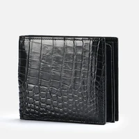 high quality mans crocodile bag small luxury short wallet brown and black mini billeteras delgada european style purses hot new