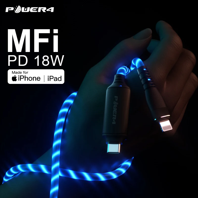 Зарядный кабель Power4 MFi с разъемом Type C на Lightning 18 Вт 1 5 м|Кабели для мобильных