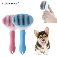 pet hair remover dogs cat hair cleaning brush comb self cleaning brush grooming brush tool quick hair removal comb for dogs cats