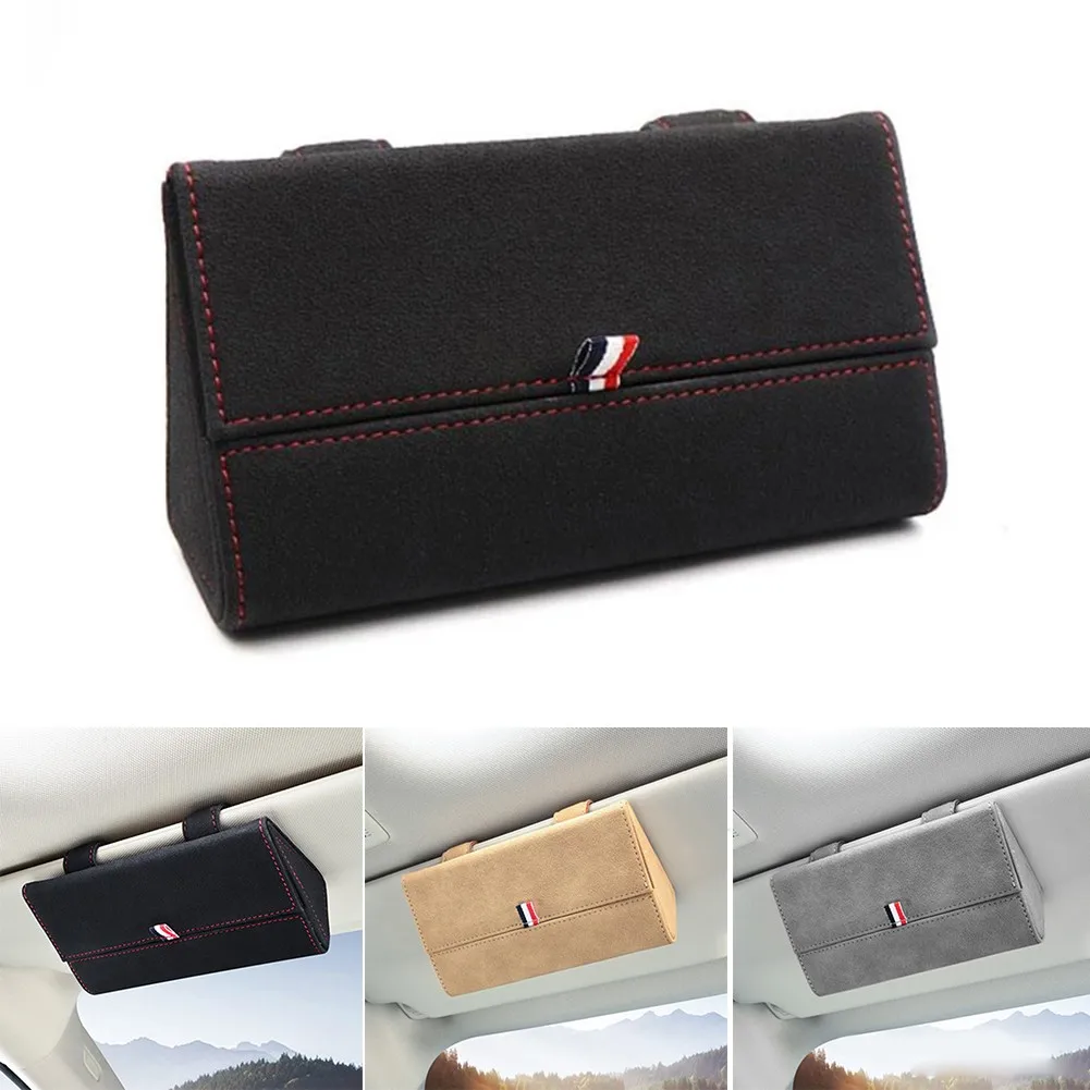 

Suede Storage Box Wniversal Sun Visor Sunglasses Protection Frame FOR BMW Golf Articles Pendants Bills Certificates Storage Bag