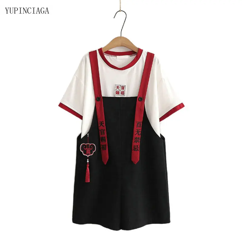 Women's Sets Korean Style Short-Sleeved T shirt + Casual Shorts Overalls Cute Suit 2021 Summer New Two Piece Set 2117536