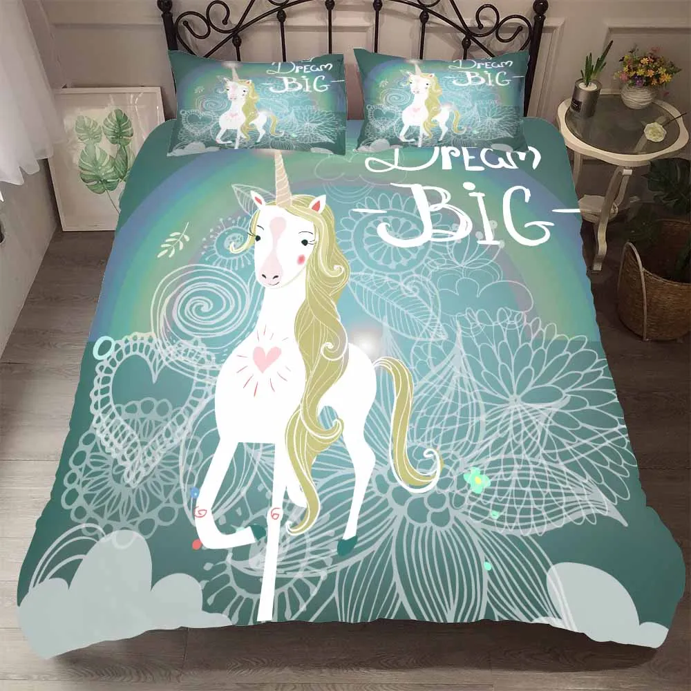 Dream Big Magic Unicorn комплект постельных принадлежностей для девочек пододеяльник из