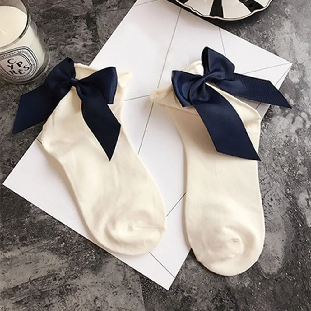Женские носки с хлопком, плотный бант на лодыжке Meias Calcetines Mujer Skarpetki Damskie Sokken носки женские черные белые OY51