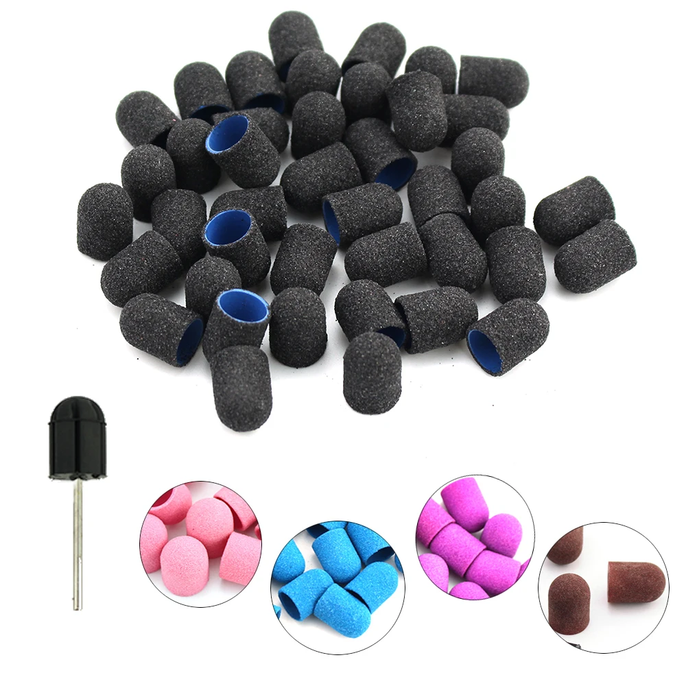 100 шт. 10*15 мм колпачки для шлифования ногтей пластиковые педикюра инструмент