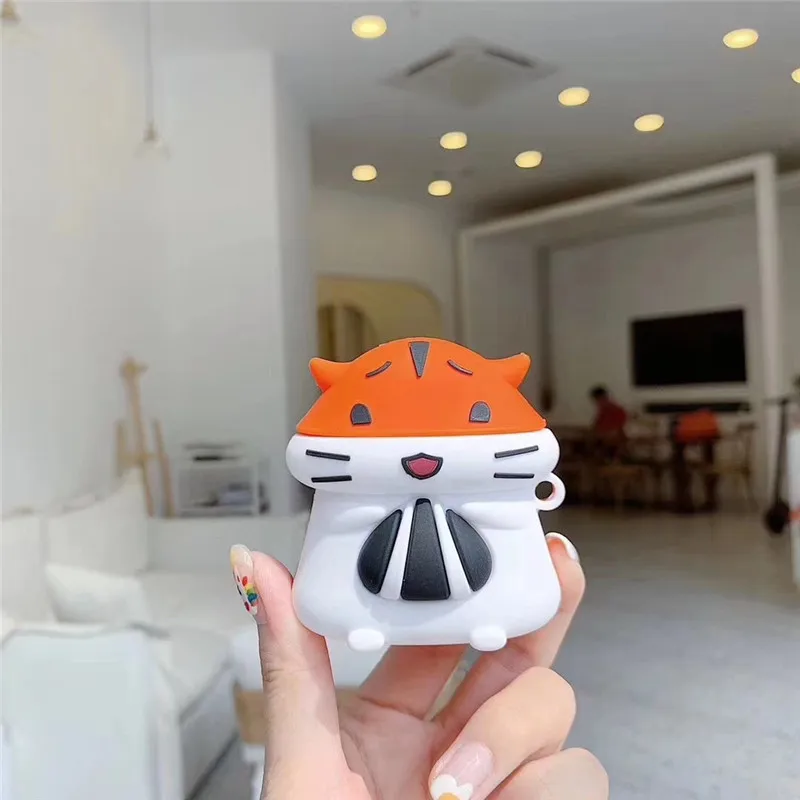 Чехол для AirPod 2 мягкий силиконовый беспроводной чехол наушников с объемным