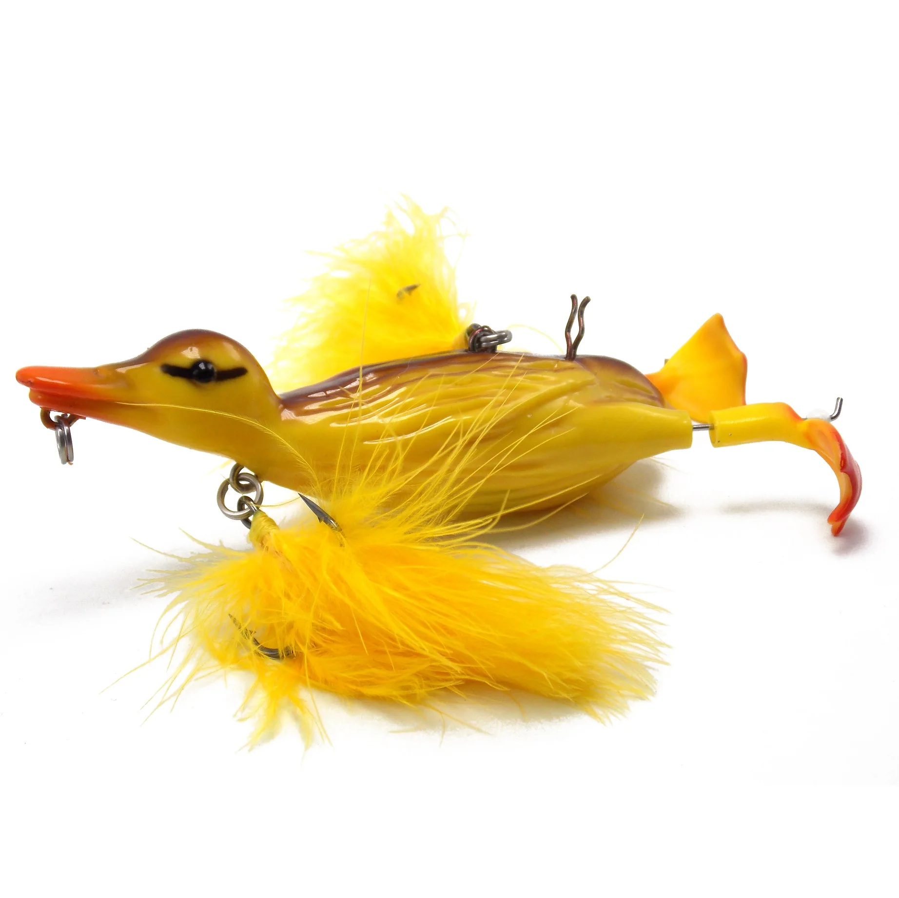 

Hard 1oz Topwater Orange Duck fishing lures with rotating flippers 1PK