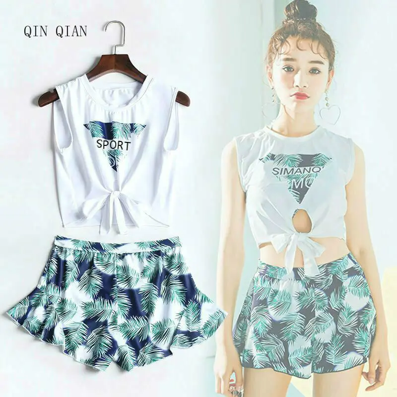 Женский раздельный купальник в Корейском стиле со стальными пластинами