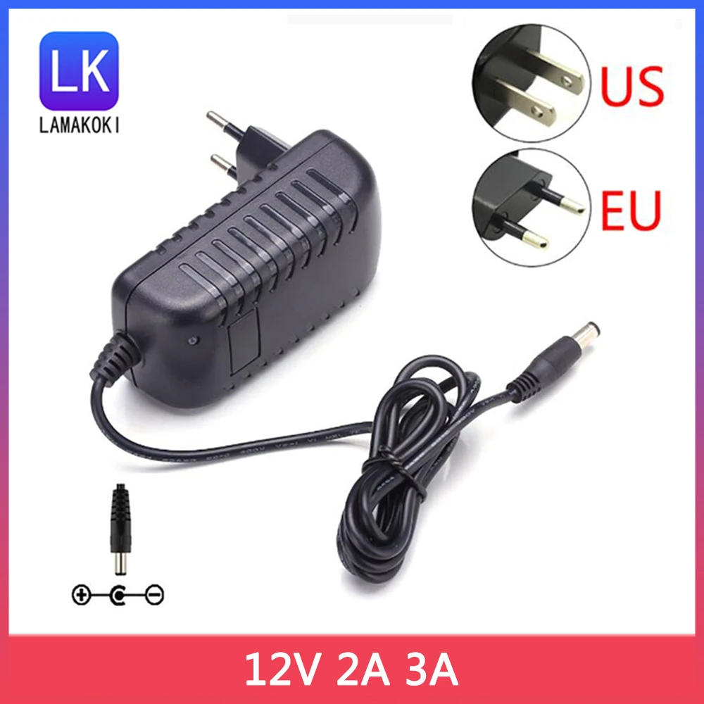 

1PCS AC Adapter 12V 2A 3A Switching Power Supply Charger For guitar foot pedal Effect adapter Reverse Polarity Negative Inside