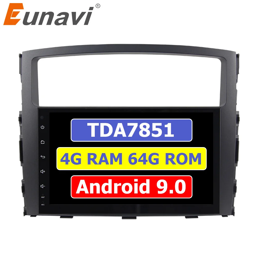 Автомагнитола Eunavi 2 din 1024*600 HD Android 9 для MITSUBISHI PAJERO V97 2006 2015 GPS стерео 4 Гб 64