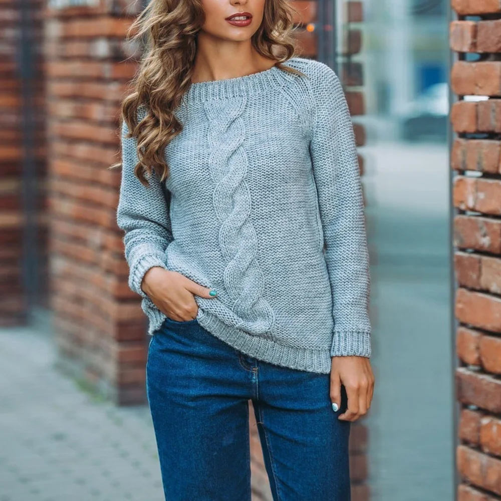 2019 New Womens Sexy Small Backless Twisted Knit Sweater Casual Long Sleeve O-neck Pullover Jumpers Autumn Top D30 | Женская одежда
