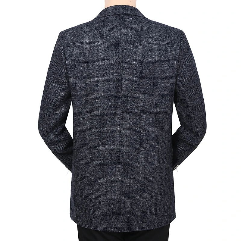 Весенне осенний мужской элегантный Блейзер темно серый пиджак с отложным