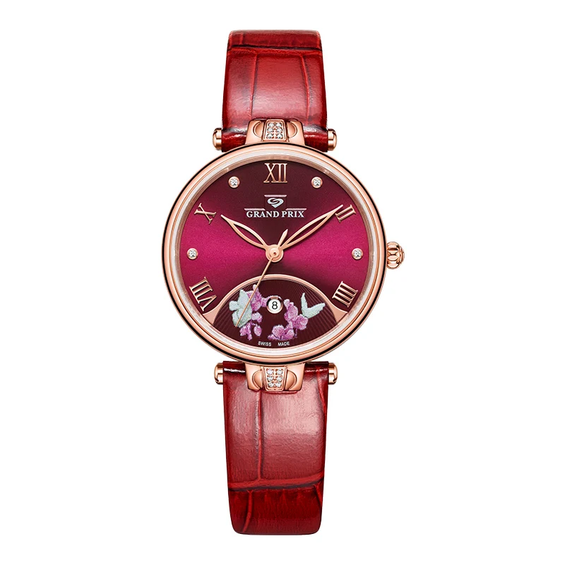 Гран при новые золотые Водонепроницаемый наручные часы для женщин Reloj Hombre