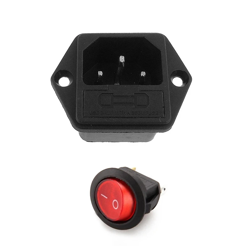 2IEC 320 C14 штекер типа винта панель разъем с держателем предохранителя и тумблер