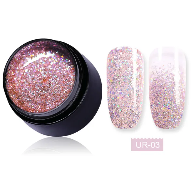 Rainbow3 Ur Sugar 5 мл голографический гель для ногтей с блестками лак блестящая Лазерная блестка Розовый Фиолетовый Цвет замочить от УФ-гель лак для ногтей - Цвет: Rainbow3