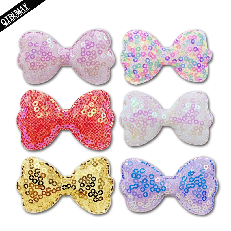 Блестящие патчи QIBU с блестками, аксессуары для волос, однотонные украшения для галстуков, Материалы для творчества, товары для рукоделия, 10/20 шт.