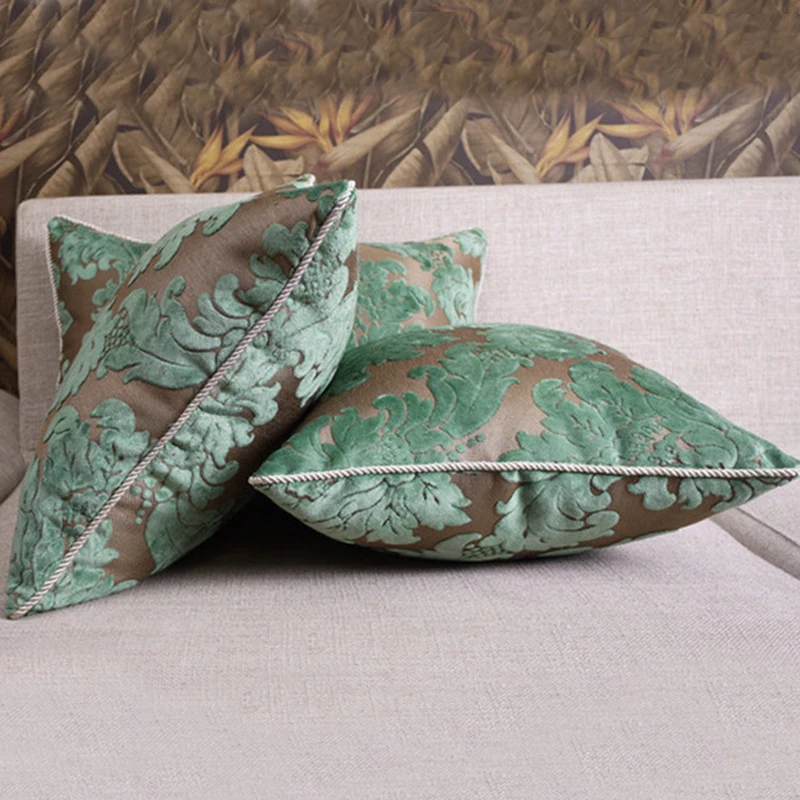 Бархатная наволочка с ворсом роскошная элегантная зеленая Европейская 45 50 60