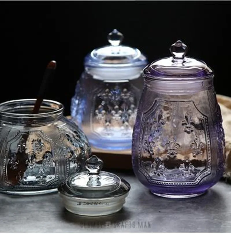 Баночка из цветного стекла пищевая герметичная банка для кофе зерен чая бытовая