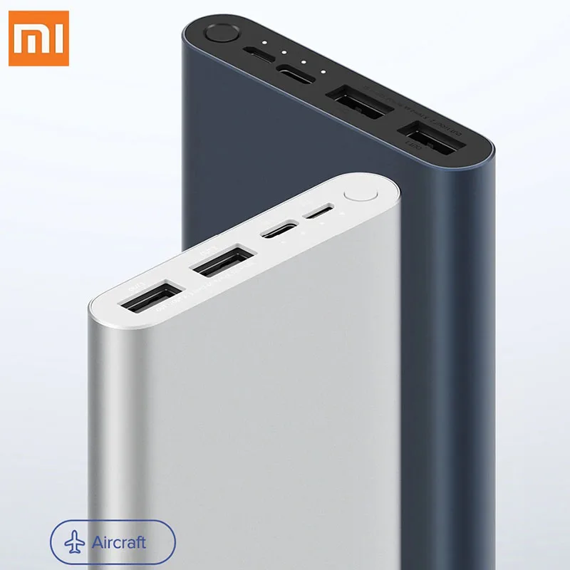 Xiaomi Mi Power Bank 3 10000 мАч/5000 мАч Быстрая зарядка версия Micro USB C Двусторонняя 18 Вт