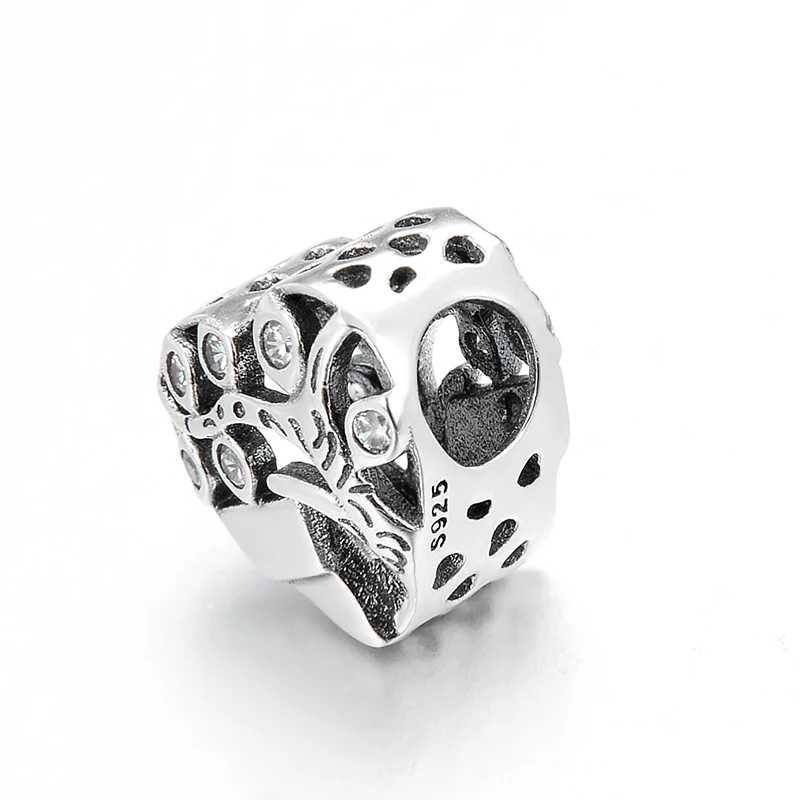 Подлинный 925 пробы Серебряный удача зодиака Древо жизни Бусины Подходят