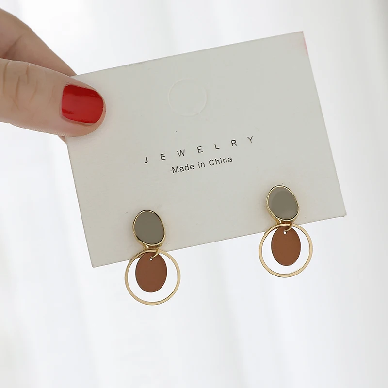 Женские романтичные серьги-гвоздики в стиле ретро простые геометрические серьги