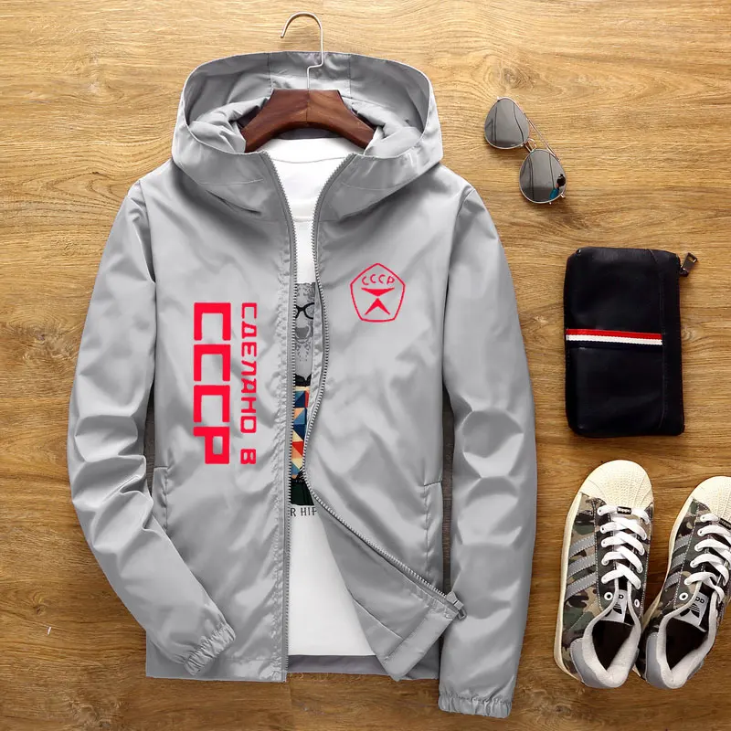 

Jacket men/womens CCCP USSR Soviet Union KGB Moscow casual hooded bomber jacket spring autumn windbreaker sportswear men's jacke