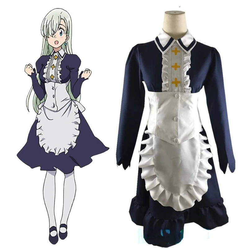 

Anime The Seven Deadly Sins Elizabeth Liones Cosplay Costumes Maid Outfit Dress Fullsets For Women Halloween Performance Party